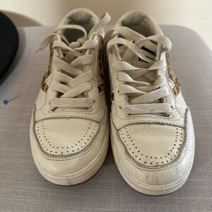 Vans White and Leopard Print Sneakers